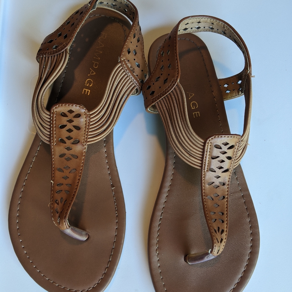 Rampage Women Sandals Brown Strap Size 7.5